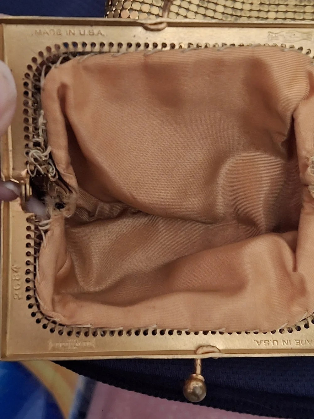 Whiting & Davis Gold Metal Mesh Coin Purse